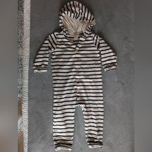 Striped Navy and White Kids One Piece In organic cotton